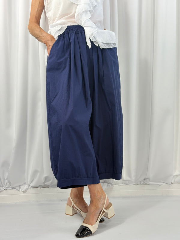 Tuscany wide leg Trousers in Navy - Bond Street Store
