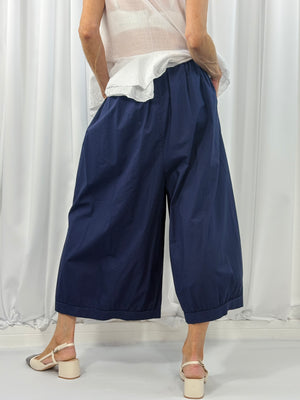 Tuscany wide leg Trousers in Navy - Bond Street Store
