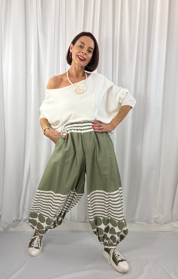 Petra Cocoon Trousers in sage