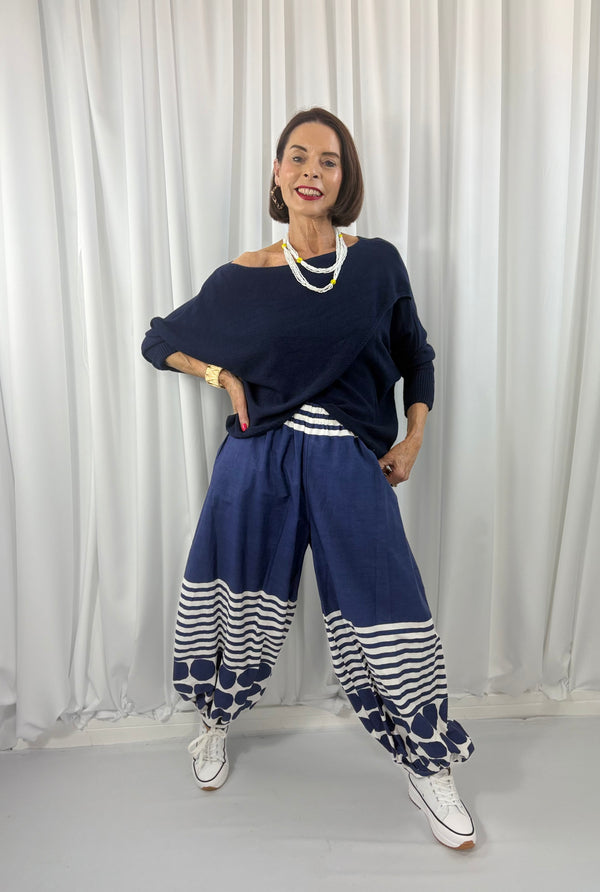 Petra Cocoon Trousers in navy