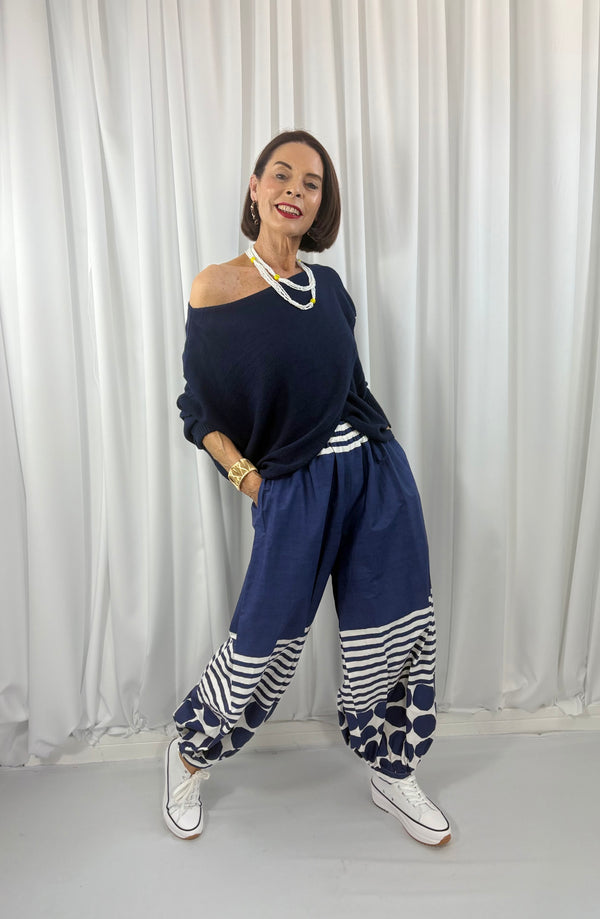 Petra Cocoon Trousers in navy