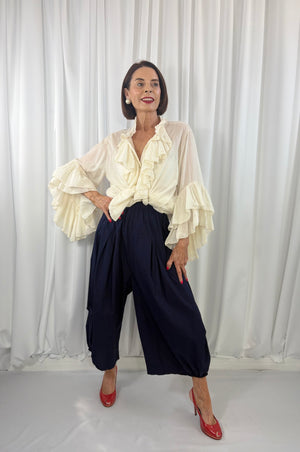 felicity balloon shape trouser in navy