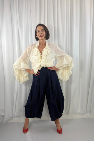 felicity balloon shape trouser in navy