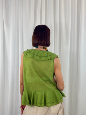 Tuscany ruffle top in pistachio - Bond Street Store
