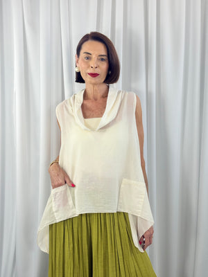 Kitty Waterfall top in beige - Bond Street Store
