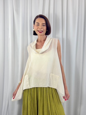 Kitty Waterfall top in beige - Bond Street Store
