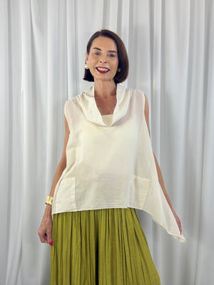 Kitty Waterfall top in beige - Bond Street Store