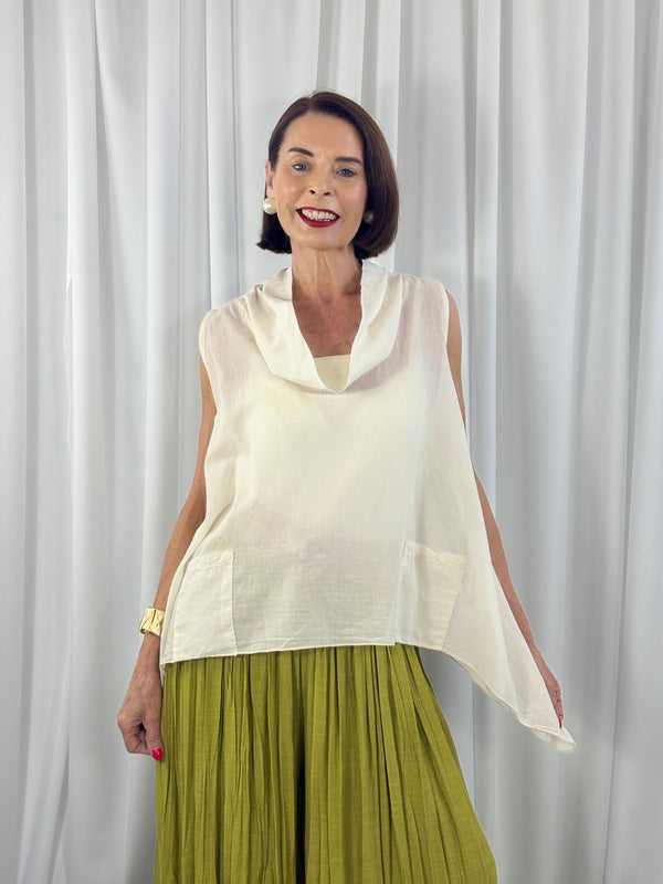 Kitty Waterfall top in beige - Bond Street Store