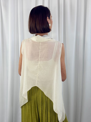 Kitty Waterfall top in beige - Bond Street Store