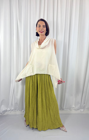 Kitty Waterfall top in beige - Bond Street Store