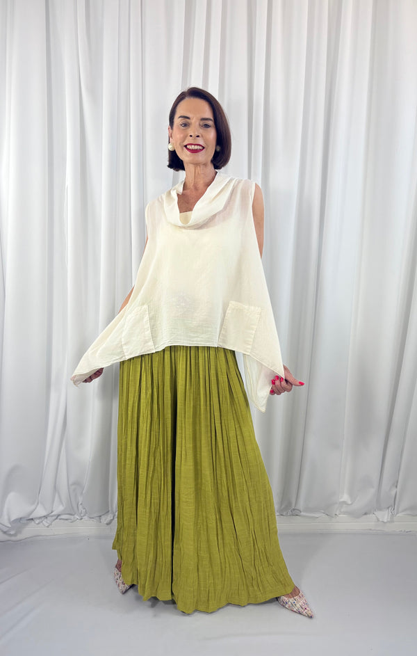 Kitty Waterfall top in beige - Bond Street Store