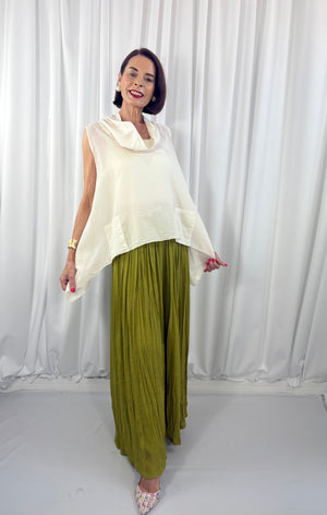 Kitty Waterfall top in beige - Bond Street Store