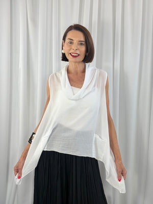 Kitty Waterfall top in white - Bond Street Store