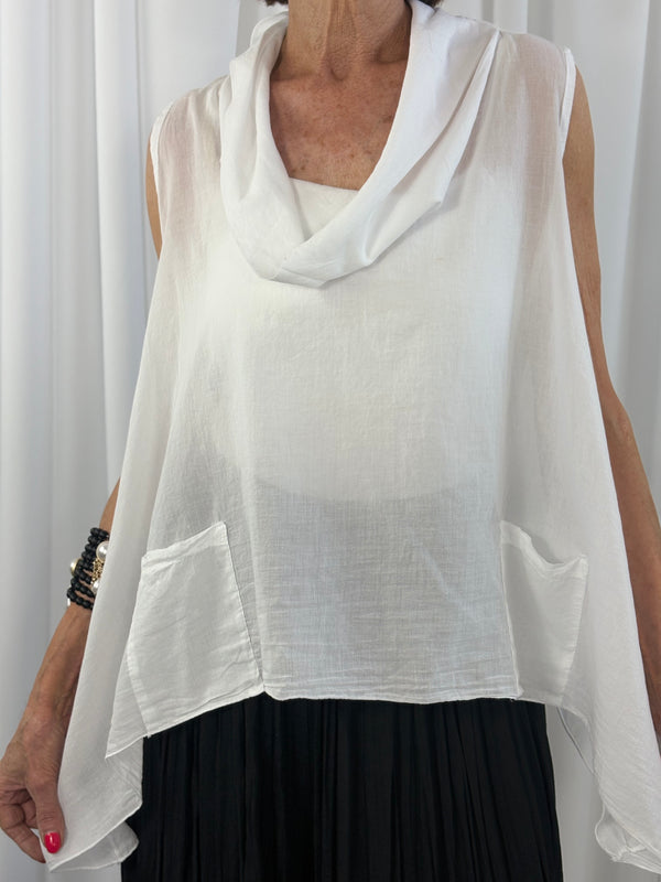 Kitty Waterfall top in white - Bond Street Store