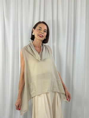 Kitty Waterfall top in mocha - Bond Street Store