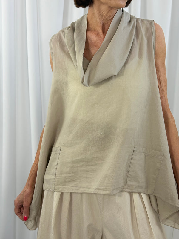 Kitty Waterfall top in mocha - Bond Street Store