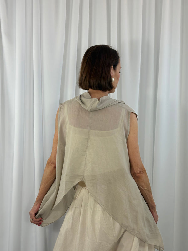 Kitty Waterfall top in mocha - Bond Street Store