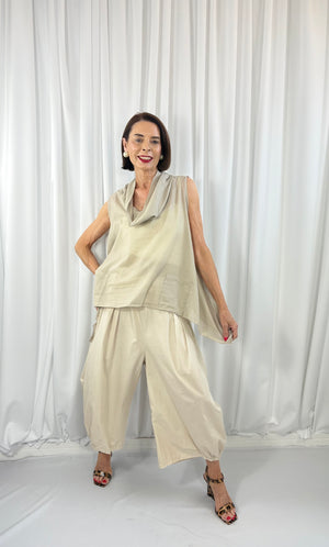 Kitty Waterfall top in mocha - Bond Street Store