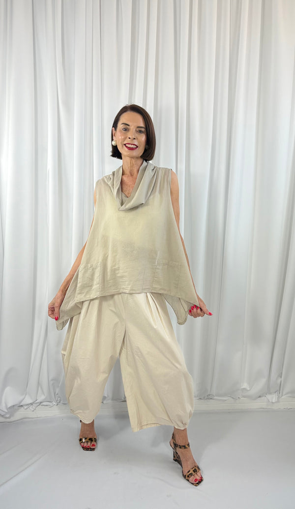Kitty Waterfall top in mocha - Bond Street Store