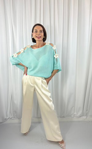 Ellis knitwear in aqua - Bond Street Store