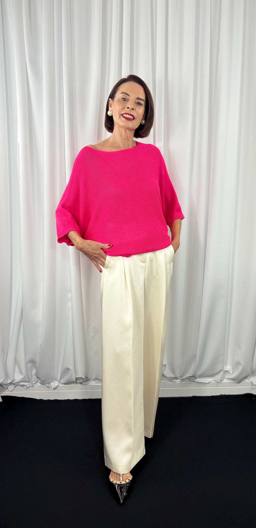Rachel knitwear in cerise pink - Bond Street Store