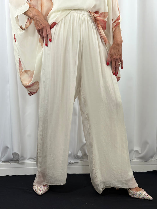 Malmo Silk trousers in cream - Bond Street Store