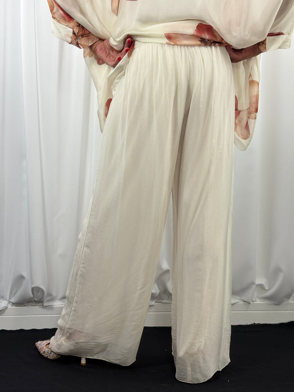 Malmo Silk trousers in cream - Bond Street Store