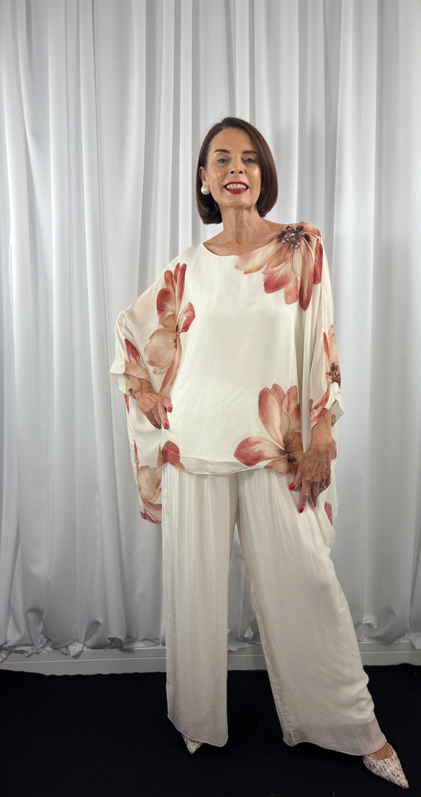 Malmo Silk trousers in cream - Bond Street Store