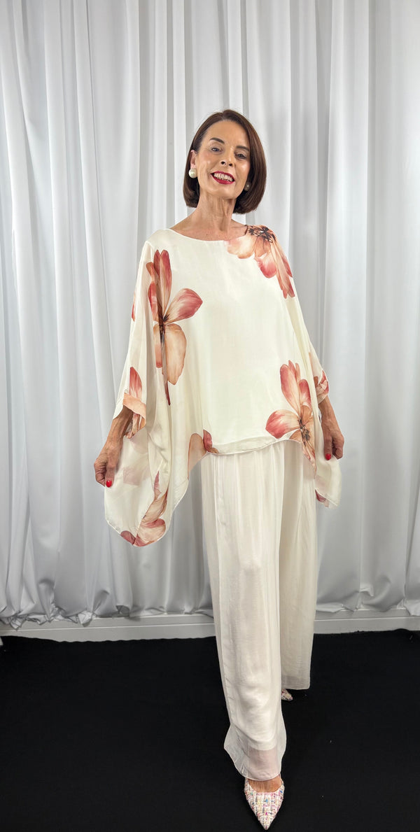 Malmo Silk trousers in cream - Bond Street Store