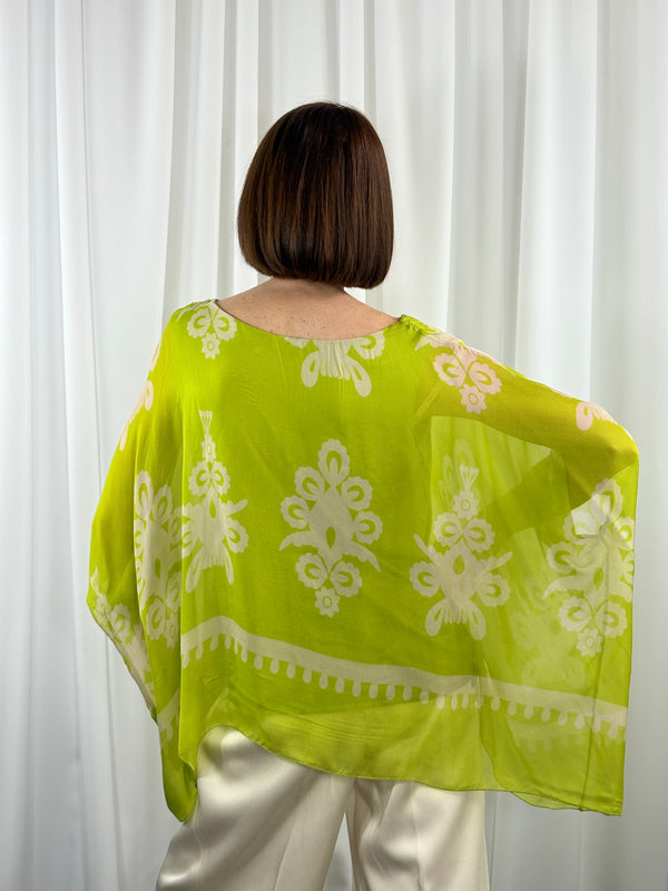 Malmo waterfall top in pistachio with beige - Bond Street Store