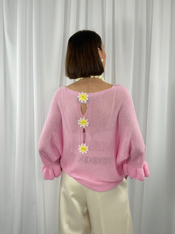 Frenzy knitwear in baby pink - Bond Street Store