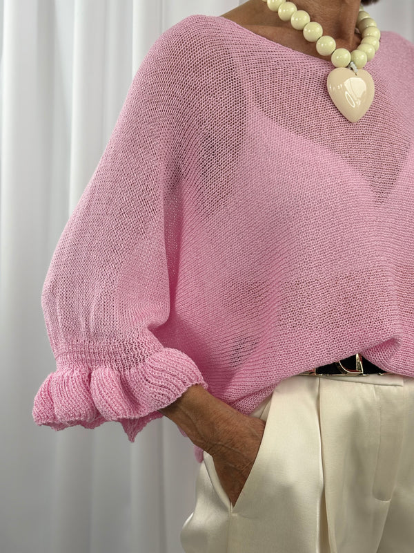 Frenzy knitwear in baby pink - Bond Street Store