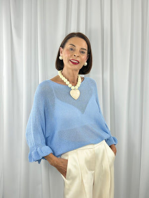 Frenzy knitwear in baby blue - Bond Street Store
