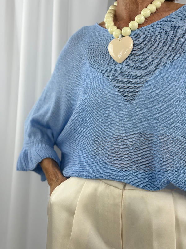 Frenzy knitwear in baby blue - Bond Street Store