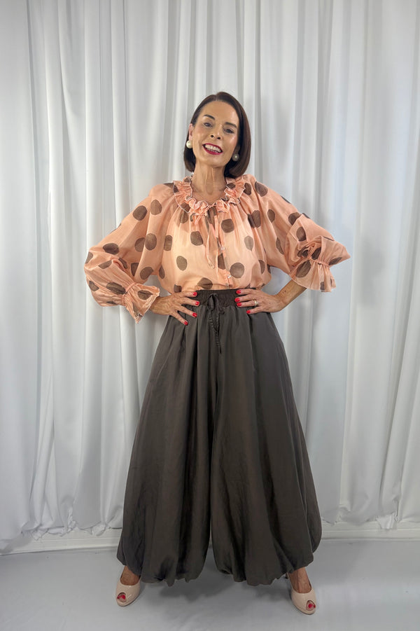 Alfredo Balloon Trousers in chocolate
