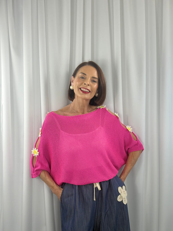 Malibu knitwear in cerise pink