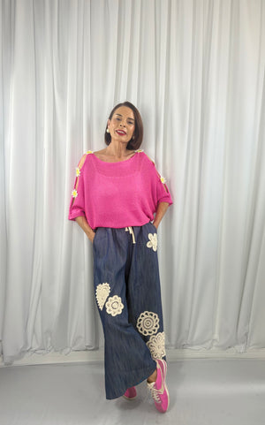 Malibu knitwear in cerise pink