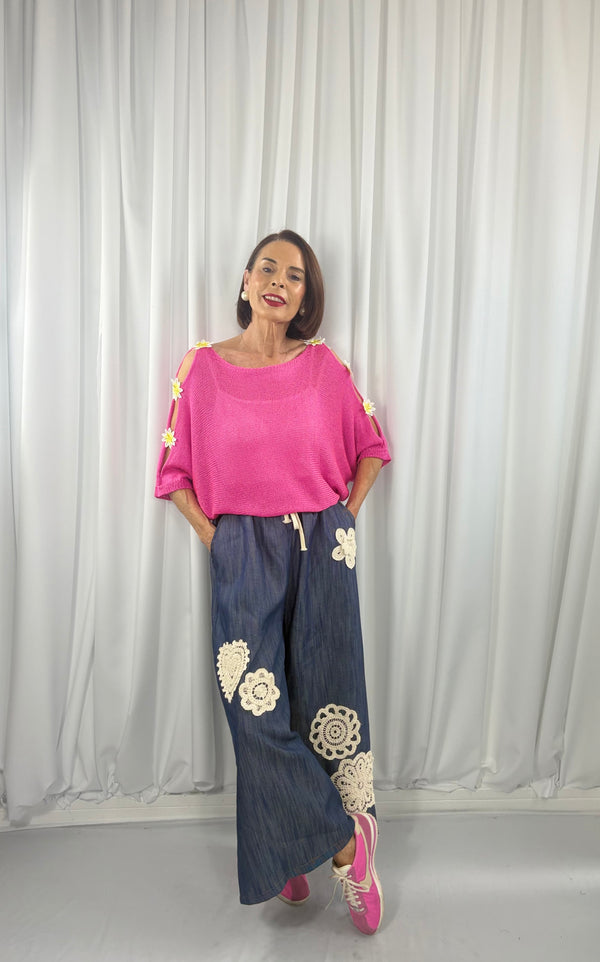 Malibu knitwear in cerise pink