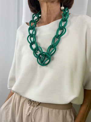 Iris Necklace in emerald Green
