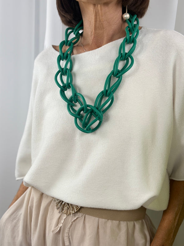 Iris Necklace in emerald Green