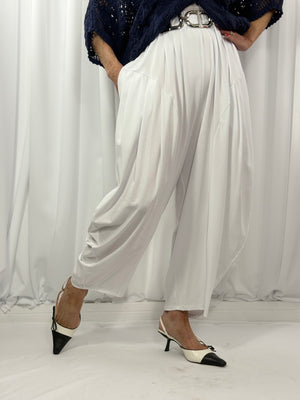 Felicity cocoon trousers in white