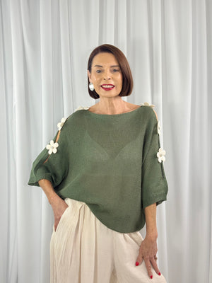 Ellis knitwear in sage green - Bond Street Store
