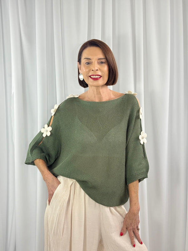 Ellis knitwear in sage green - Bond Street Store