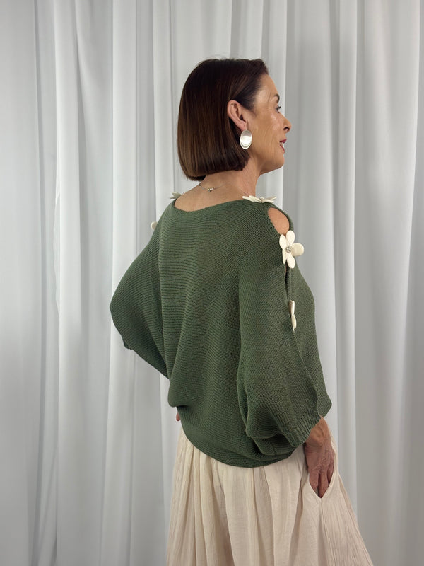 Ellis knitwear in sage green - Bond Street Store