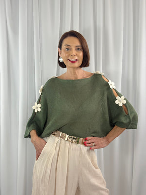 Ellis knitwear in sage green - Bond Street Store