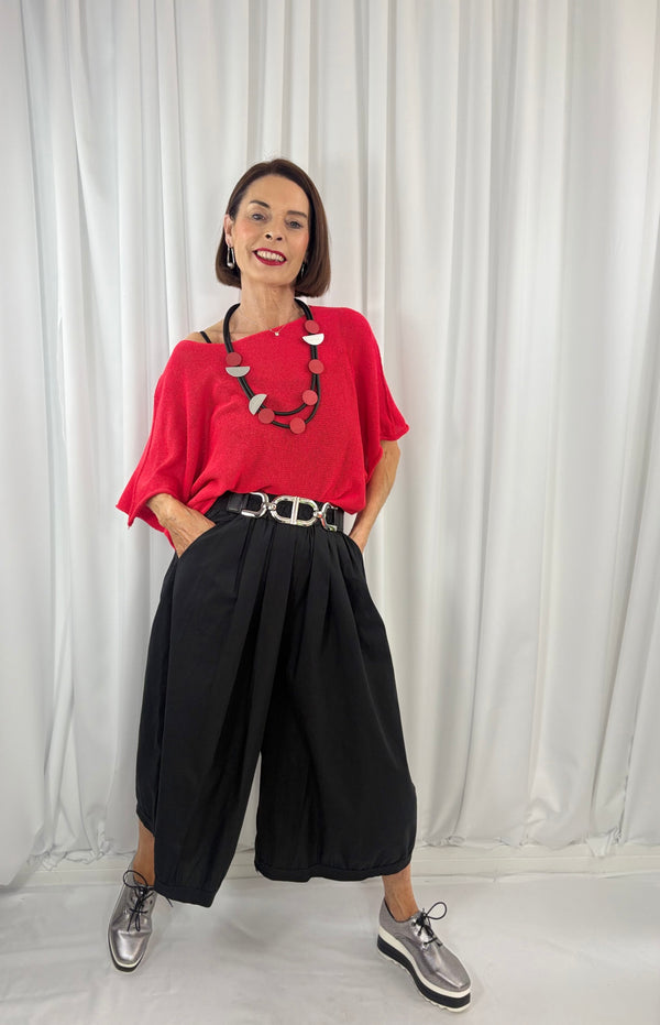 Ruby layer top in red