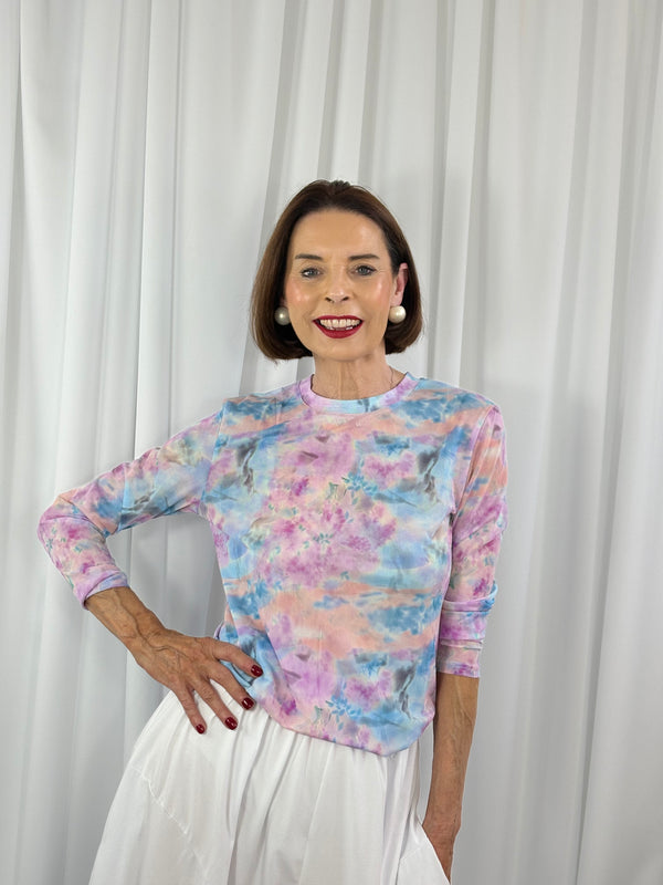 Stephanie Mesh top in lavender marble