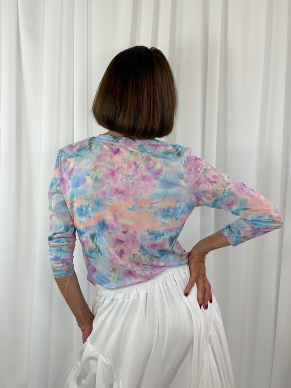 Stephanie Mesh top in lavender marble