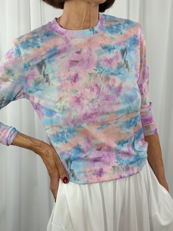 Stephanie Mesh top in lavender marble