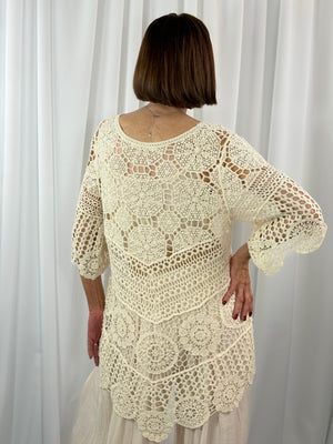 Burret Crochet top in beige